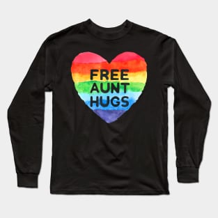 Free Aunt Hugs LGBT Flag Pride Awareness Month Pride Long Sleeve T-Shirt